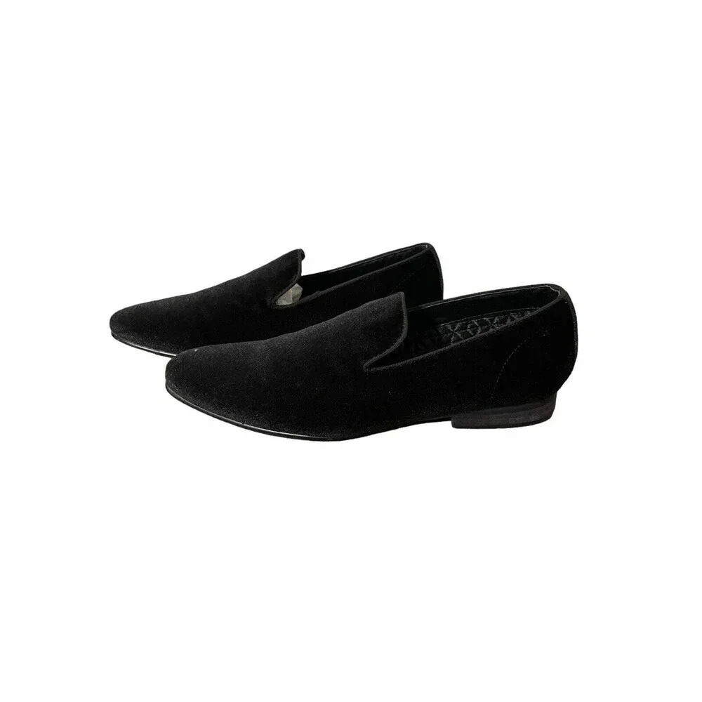 Steve Madden Laight Men's Slip On Loafer w Satin Lining Size 9.5 Black Velvet